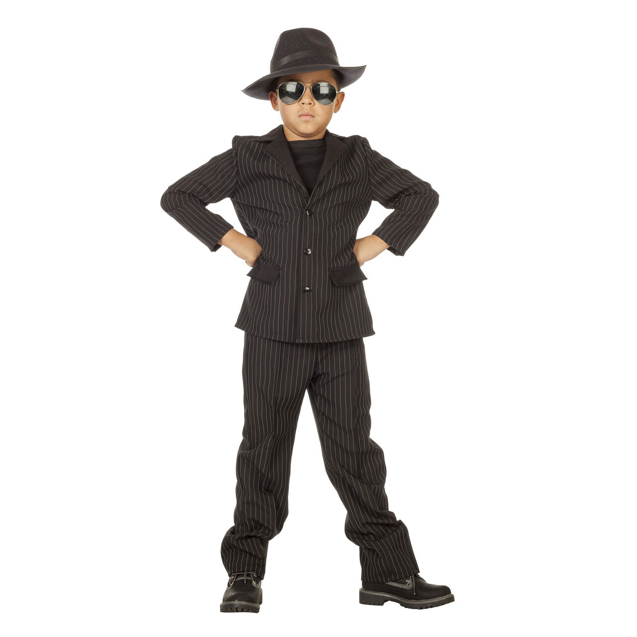 Op deze afbeelding zie je een Kostuums, van het merk Wilbers. Mega Koele Gangster Jongen Kostuum