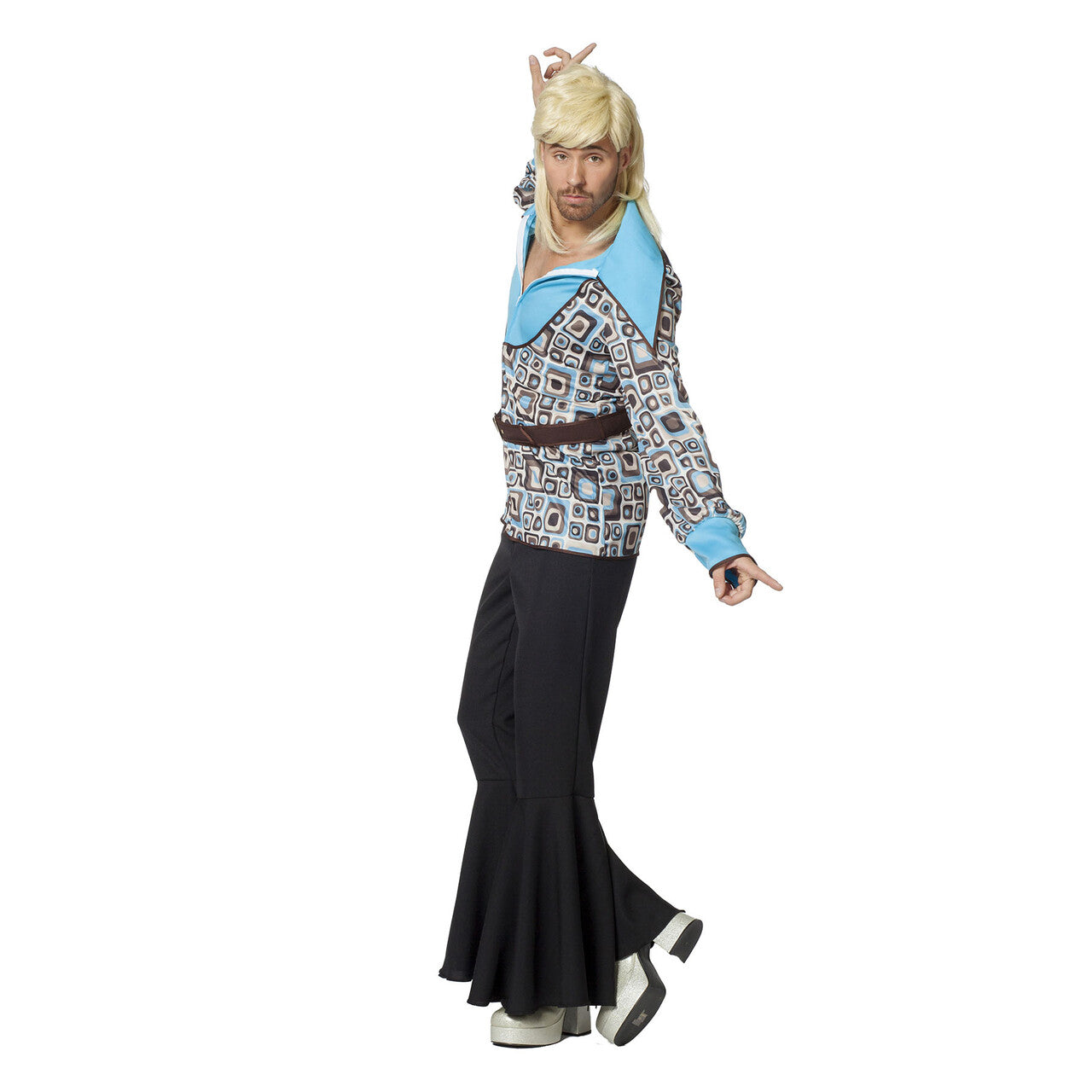 Op deze afbeelding zie je een Kostuums, van het merk Wilbers. Hippie Hemd Block The Sixties Man