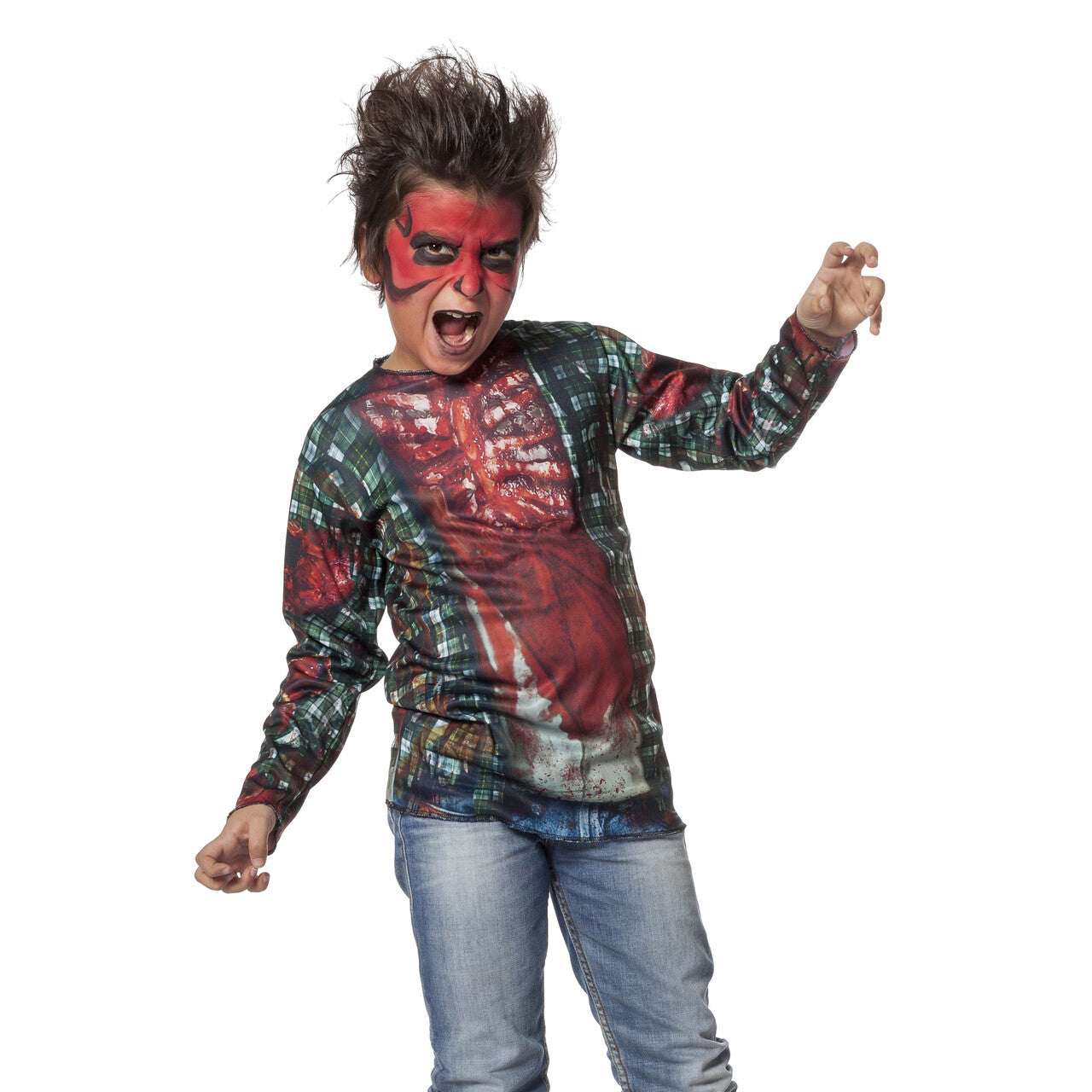 Op deze afbeelding zie je een Kostuums, van het merk Wilbers. Shirt Afschuwelijke Zombie Jongen