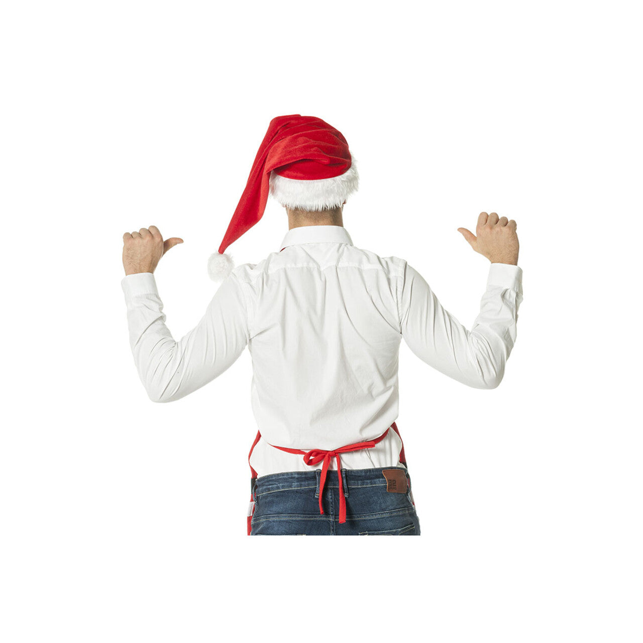 Op deze afbeelding zie je een Accessoires, van het merk Wilbers. Vrolijk Schort Kerstman Volwassenen