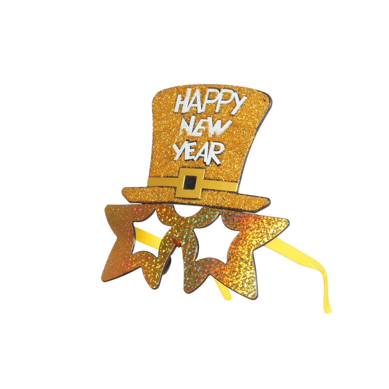 Op deze afbeelding zie je een Accessoires, van het merk Wilbers. Gouden Happy New Year Bril