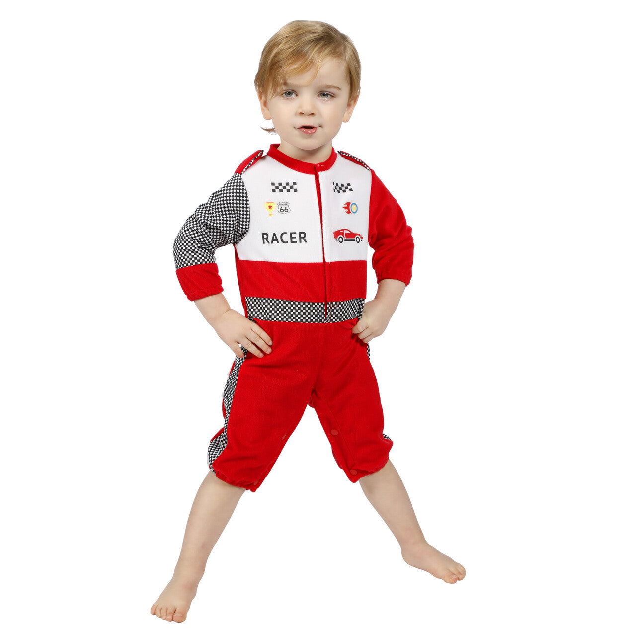 Op deze afbeelding zie je een Kostuums, van het merk Wilbers. Baby Racer Formule Onesie Jongen Kostuum