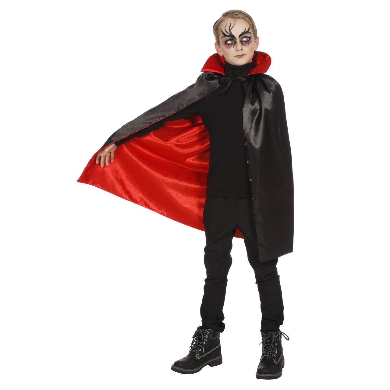 Op deze afbeelding zie je een Accessoires, van het merk Wilbers. Dracula Cape Met Kraag Zwart / Rood