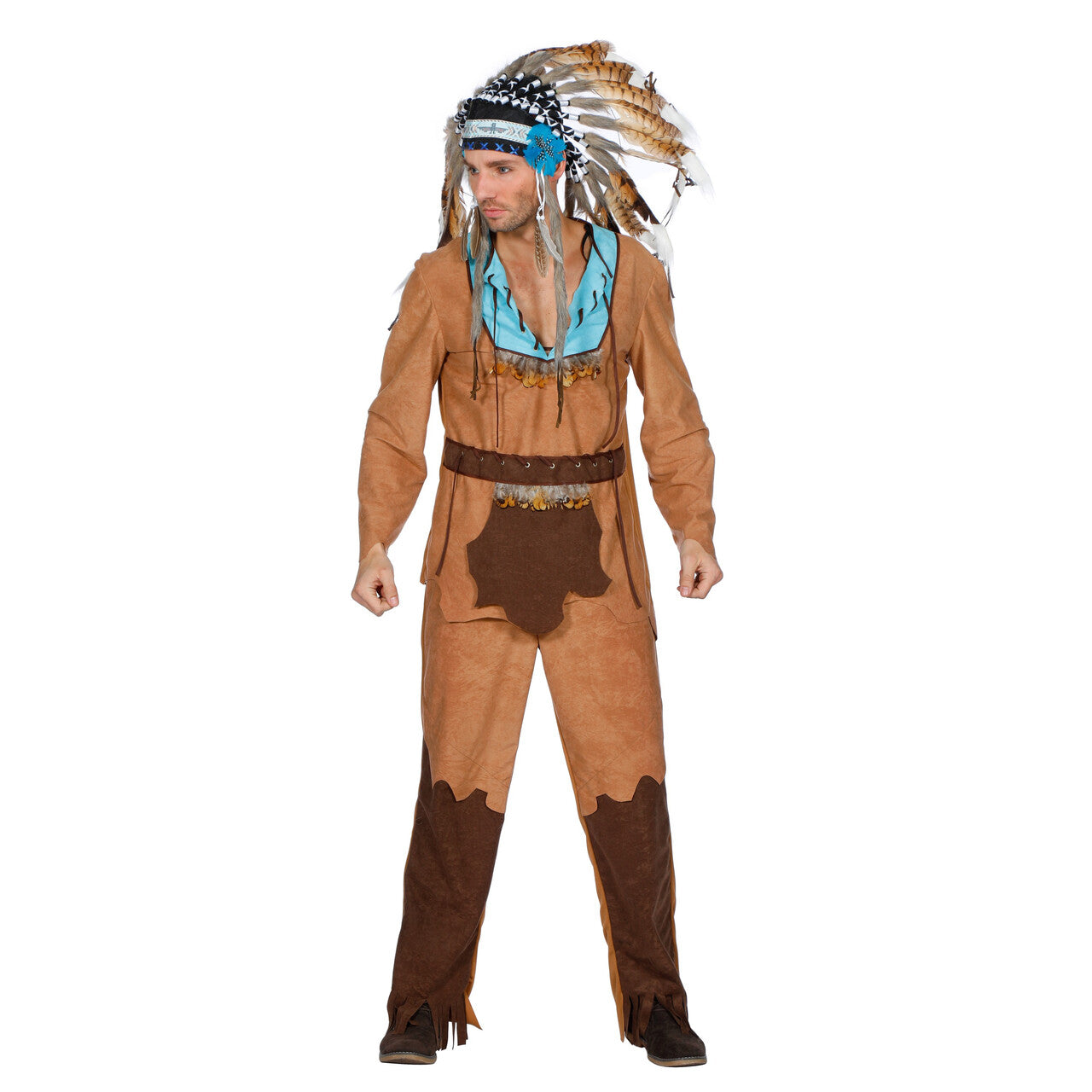 Op deze afbeelding zie je een Kostuums, van het merk Wilbers. Indiaan Arapaho Man Kostuum