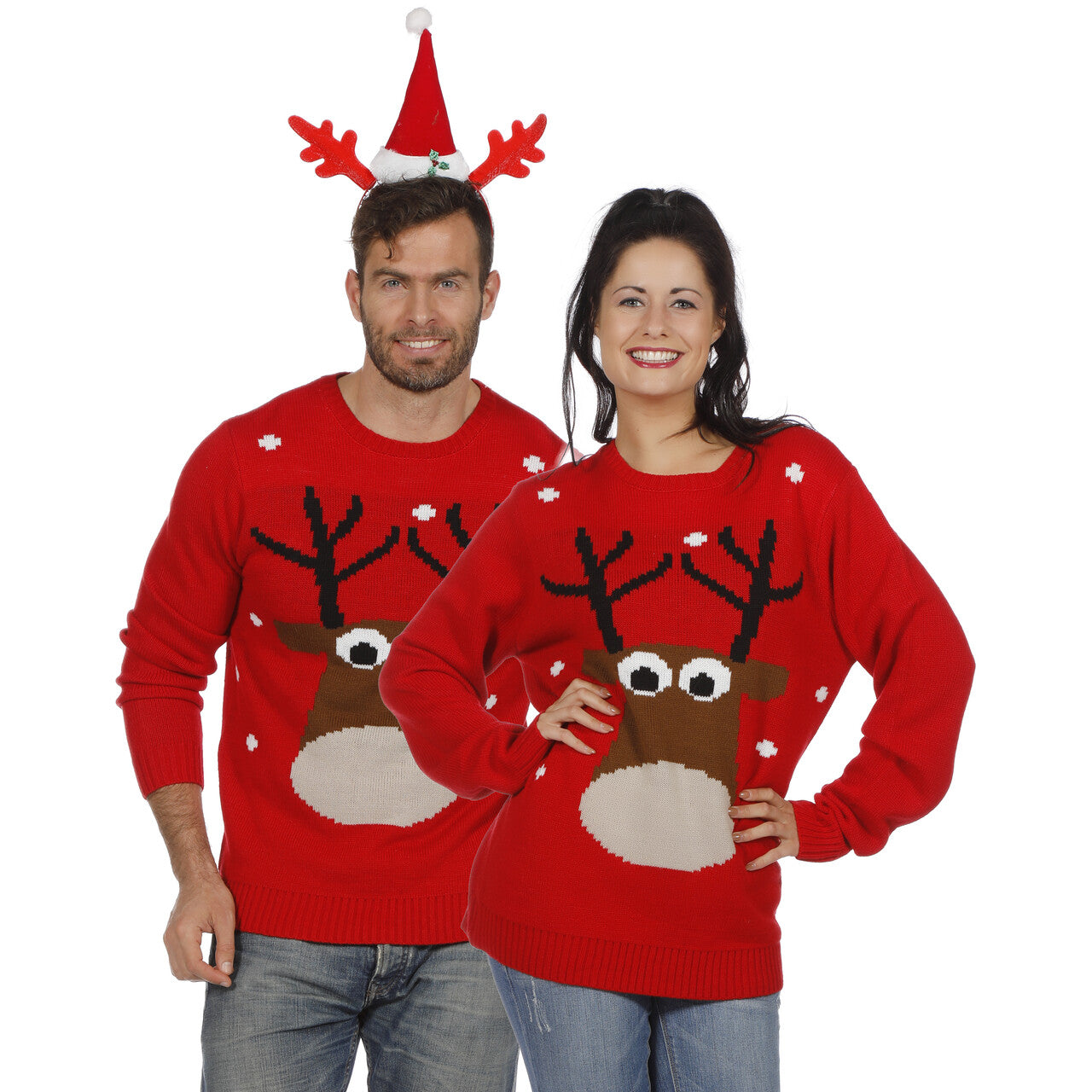 Op deze afbeelding zie je een Kostuums, van het merk Wilbers. Kersttrui Rood Rendier