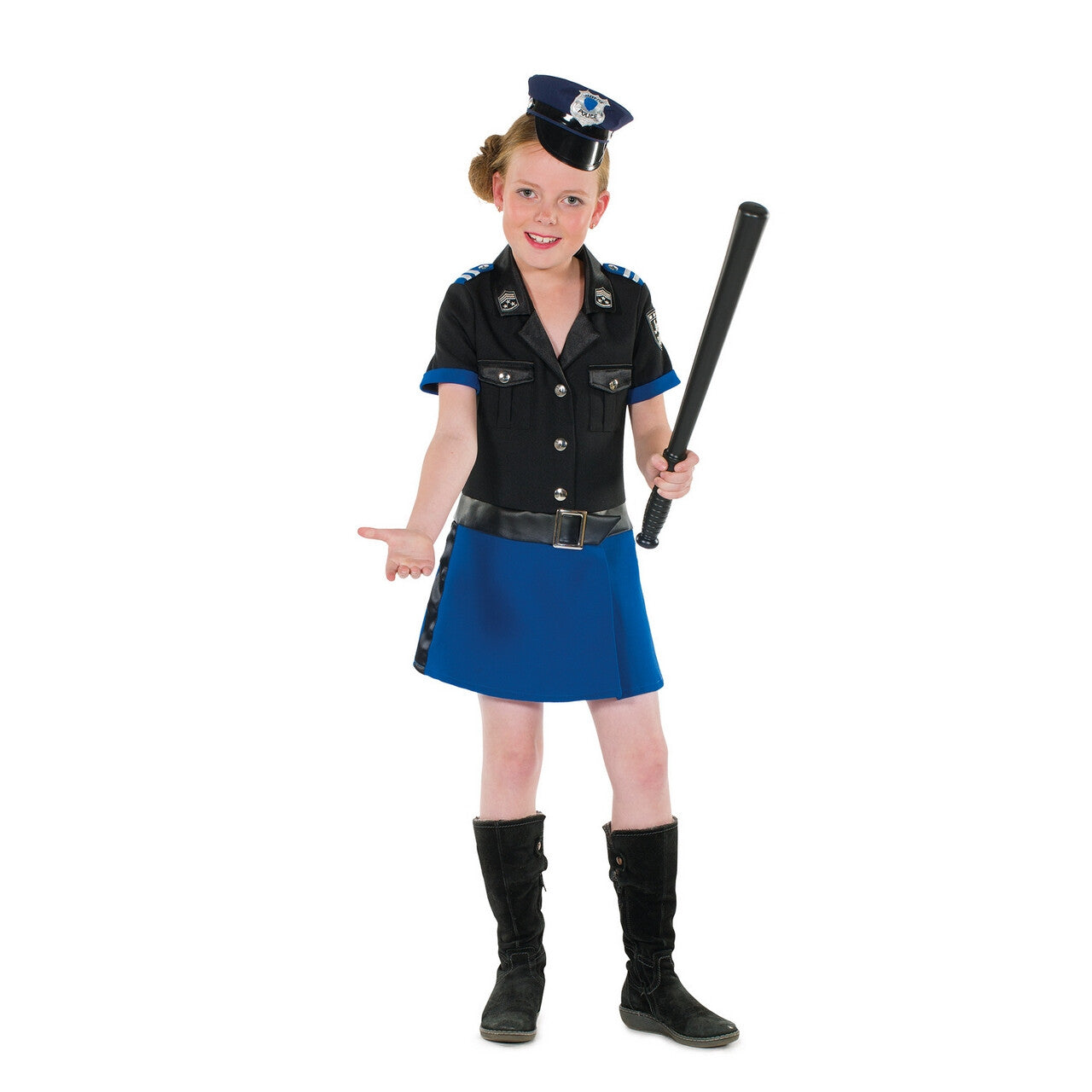 Op deze afbeelding zie je een Kostuums, van het merk Wilbers. Politie Agente Emma Flits Meisje Kostuum