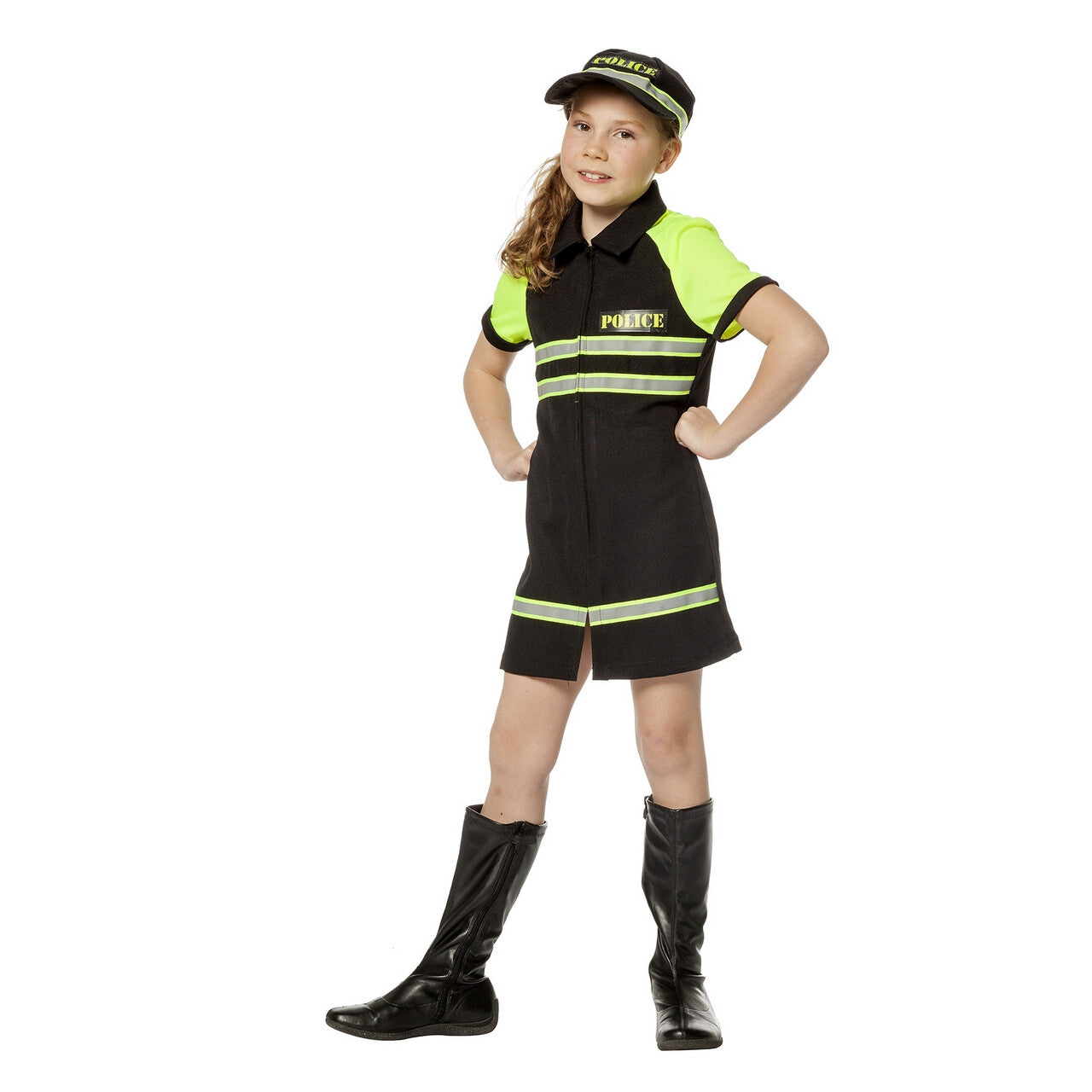 Op deze afbeelding zie je een Kostuums, van het merk Wilbers. Veilig Verkeer Agente Vera Meisje Kostuum