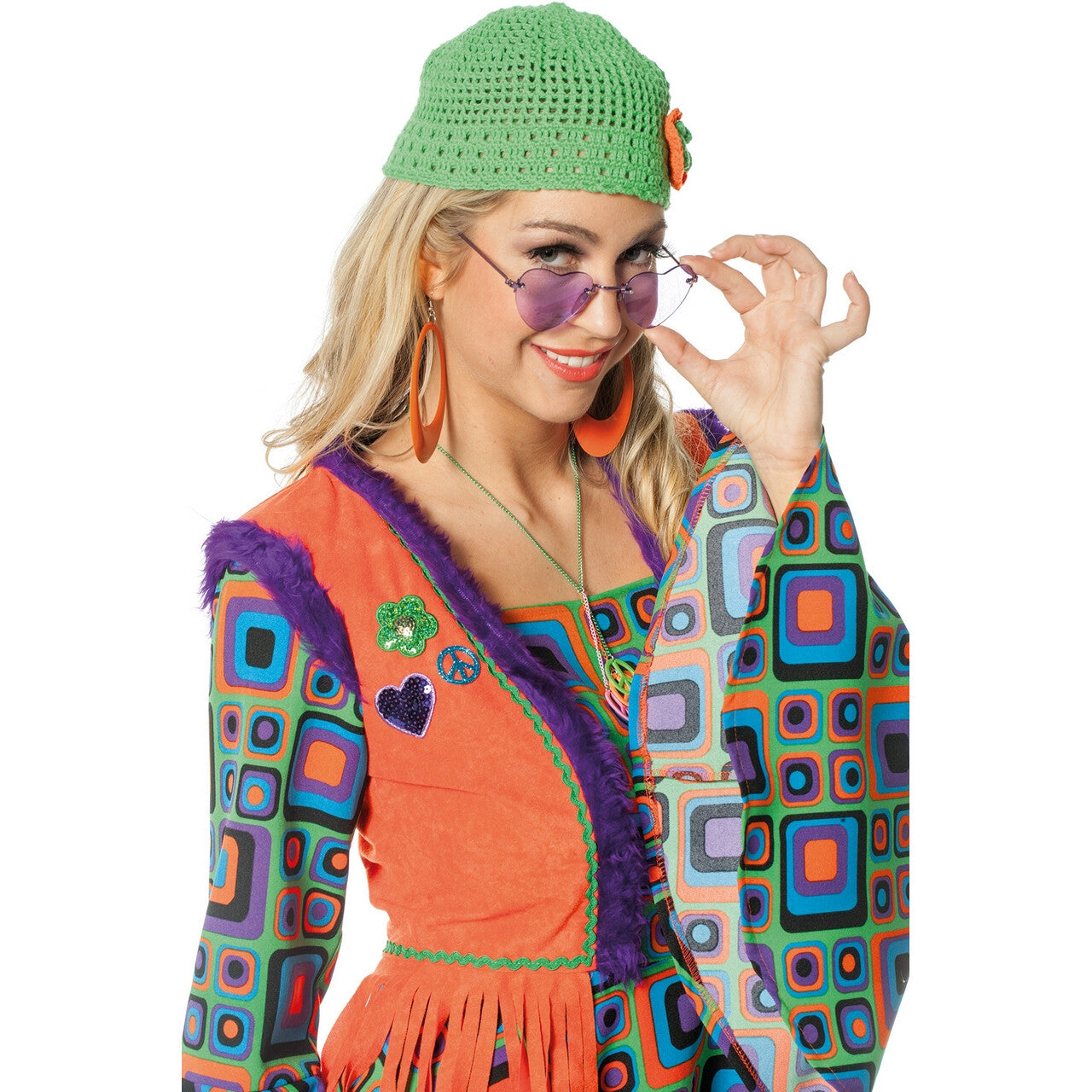 Op deze afbeelding zie je een Kostuums, van het merk Wilbers. Hippie Summer Of Love Vrouw Kostuum