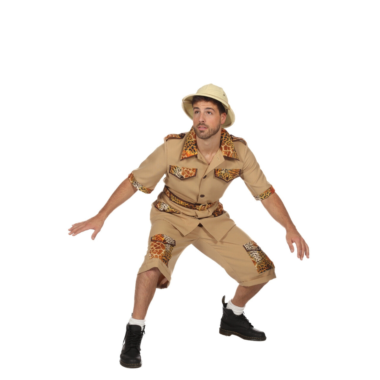 Op deze afbeelding zie je een Kostuums, van het merk Wilbers. De Jungle Slaapt Nooit Safari Man Kostuum
