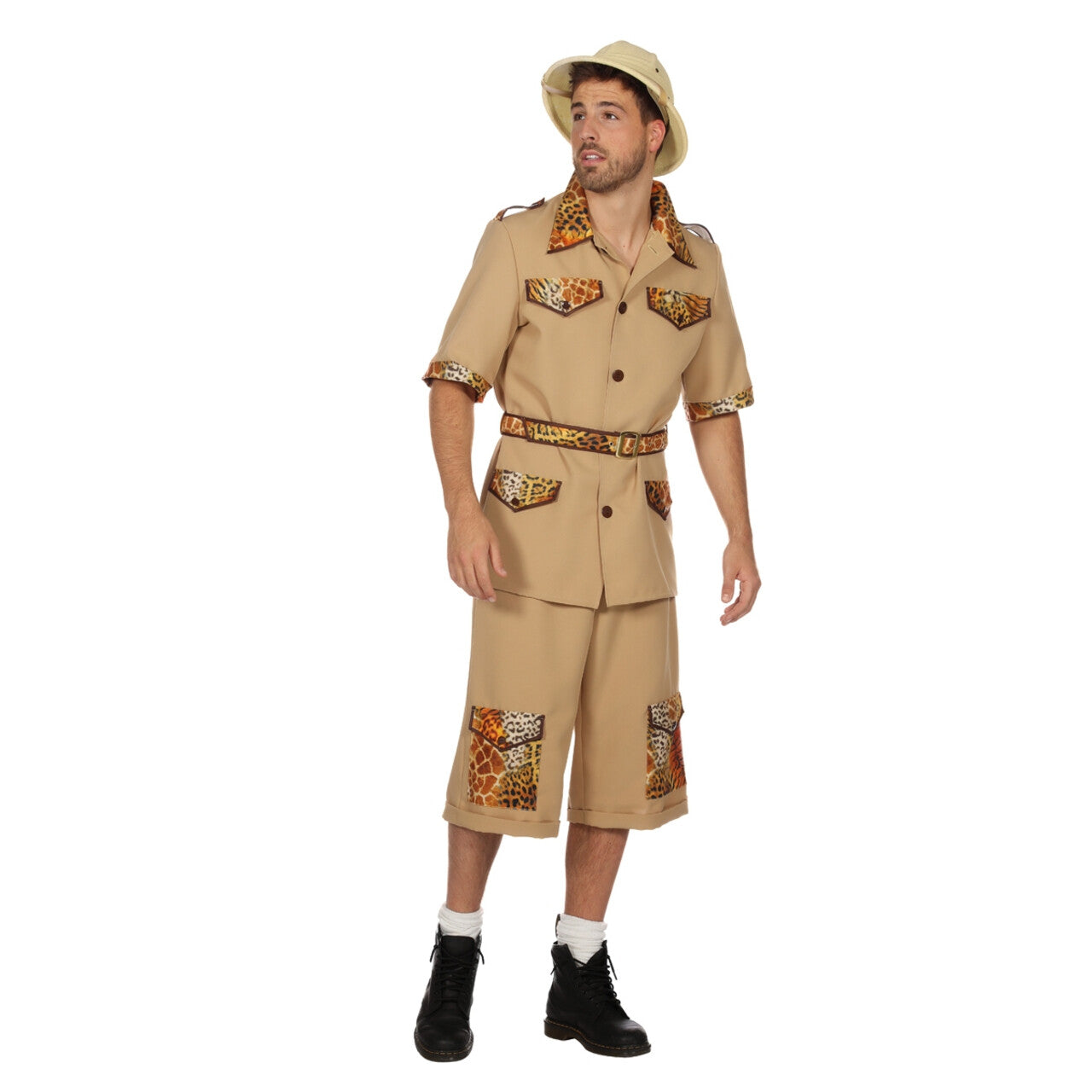 Op deze afbeelding zie je een Kostuums, van het merk Wilbers. De Jungle Slaapt Nooit Safari Man Kostuum