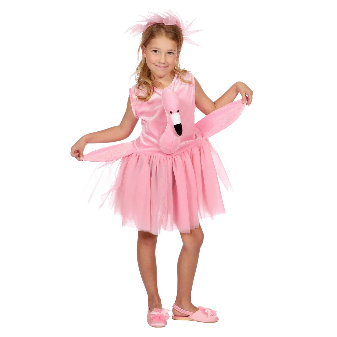 Op deze afbeelding zie je een Kostuums, van het merk Wilbers. Zachte Flamingo Middellandse Zee Lagune Meisje Kostuum