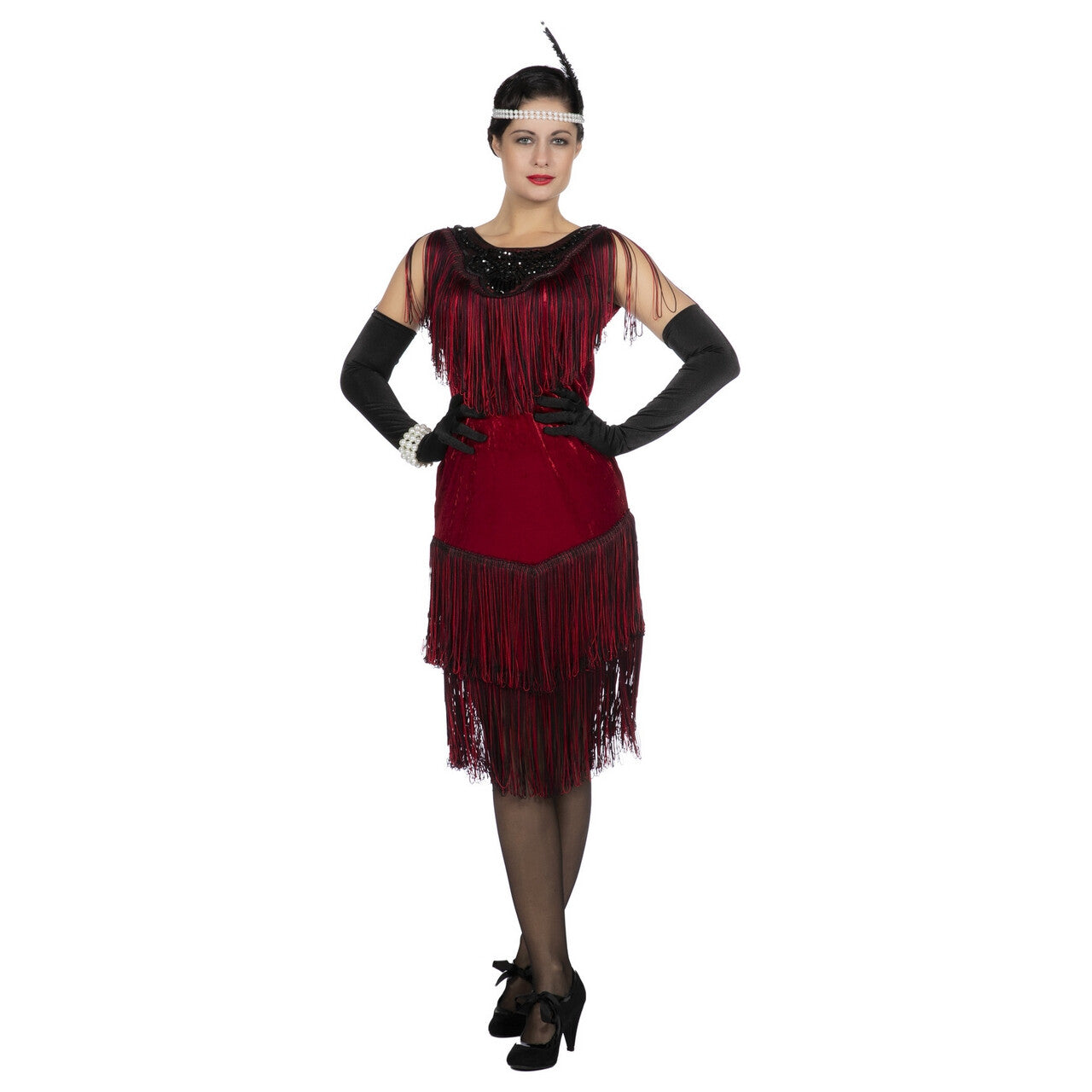 Op deze afbeelding zie je een Kostuums, van het merk Wilbers. Fatale Flapper Fabienne Jaren 20 Vrouw Kostuum