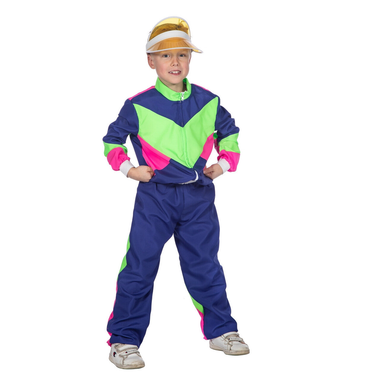 Op deze afbeelding zie je een Kostuums, van het merk Wilbers. Jaren 80 Trainingspak Zo Fout Als Maar Kan Kind Kostuum
