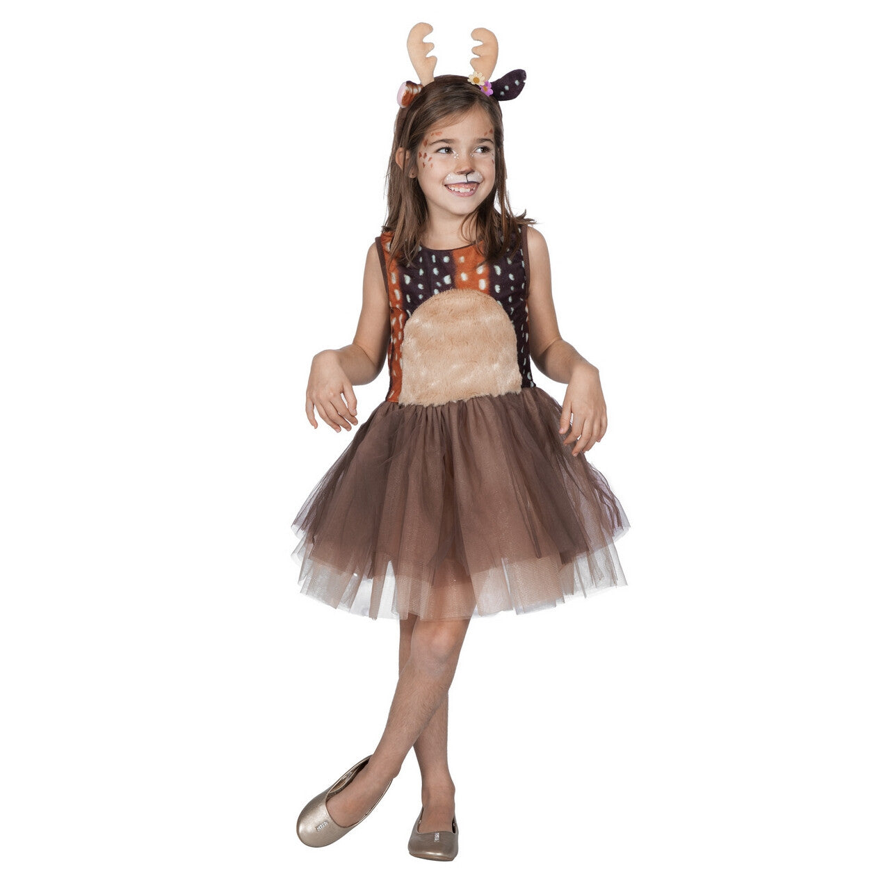 Op deze afbeelding zie je een Kostuums, van het merk Wilbers. Bambi Rendier Veluwe Hert Meisje Kostuum