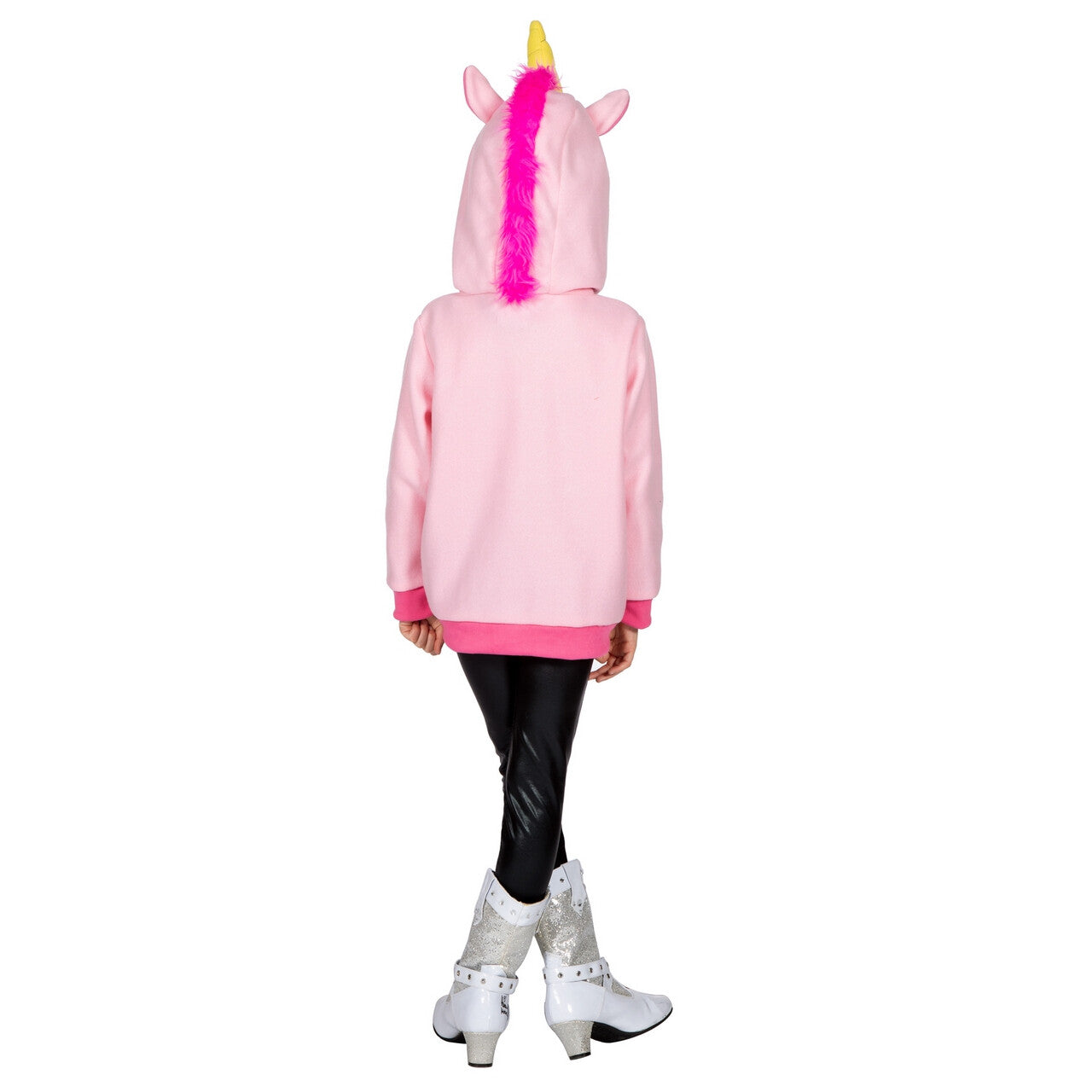 Op deze afbeelding zie je een Kostuums, van het merk Wilbers. Mythisch Fabeldier Roze Eenhoorn Hoodie Meisje