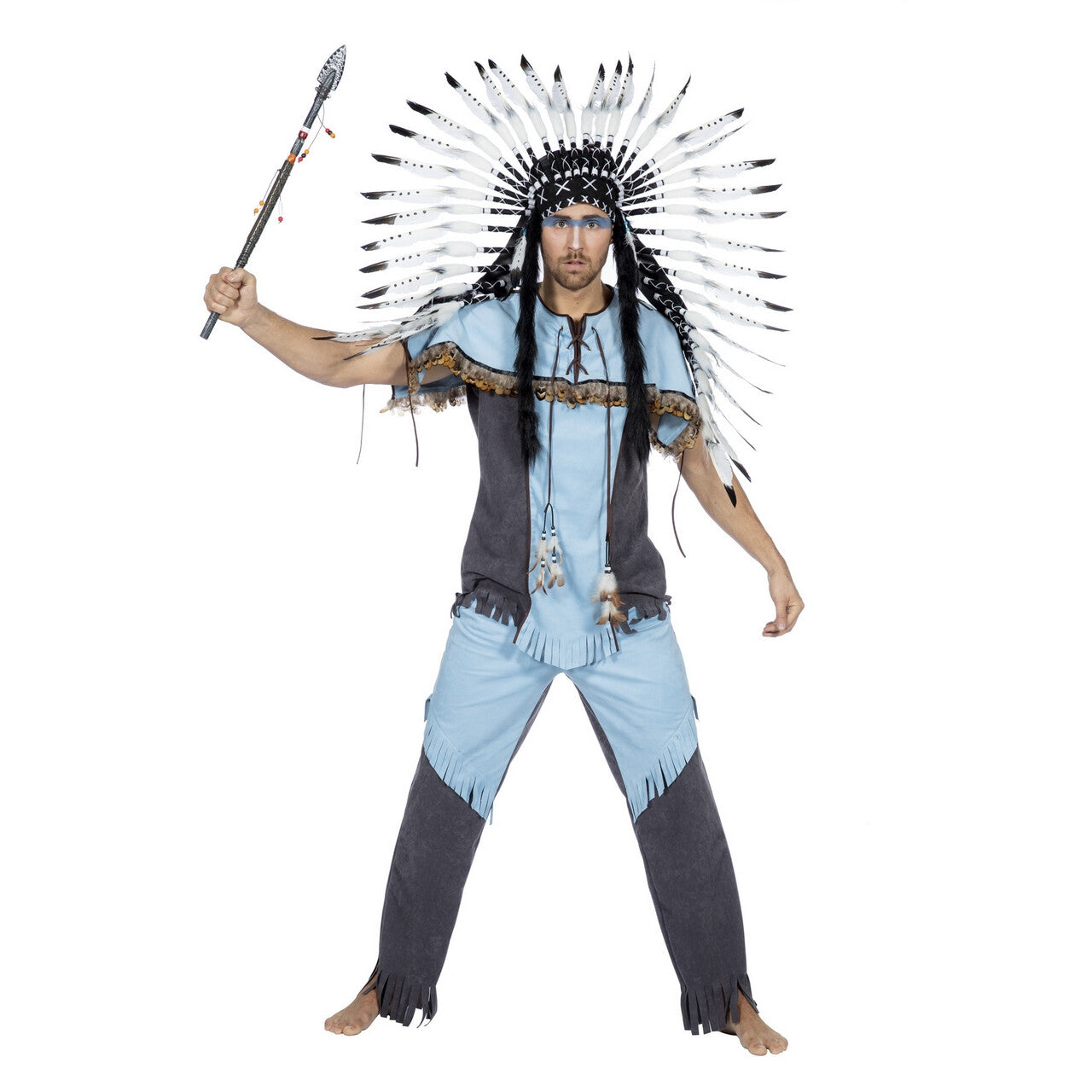 Op deze afbeelding zie je een Kostuums, van het merk Wilbers. Hupa Hoopa Indiaan Wilde Westen Man Kostuum