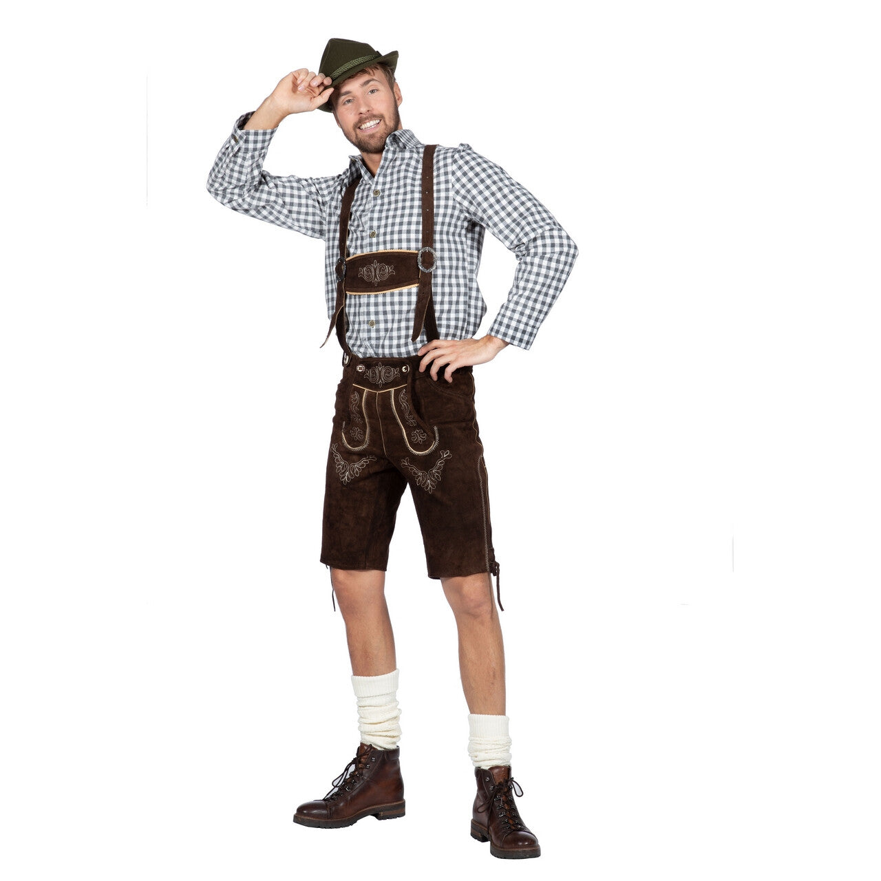 Op deze afbeelding zie je een Kostuums, van het merk Wilbers. Hemd Anton Aus Tirol Bierfeest Grijs Man