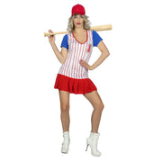 Op deze afbeelding zie je een Kostuums, van het merk Wilbers. Curvy Cindy Baseball USA Vrouw Kostuum