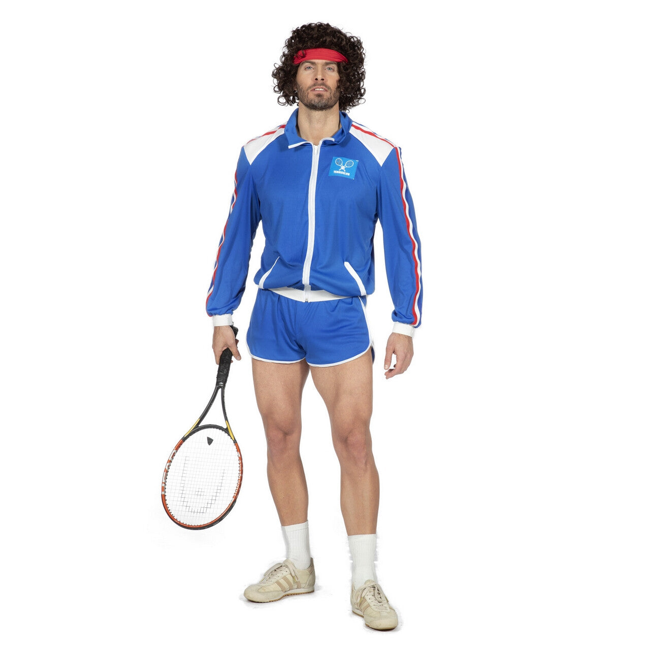 Op deze afbeelding zie je een Kostuums, van het merk Wilbers. Jaren 80 Grand Slam Tennis Kampioen Man Kostuum
