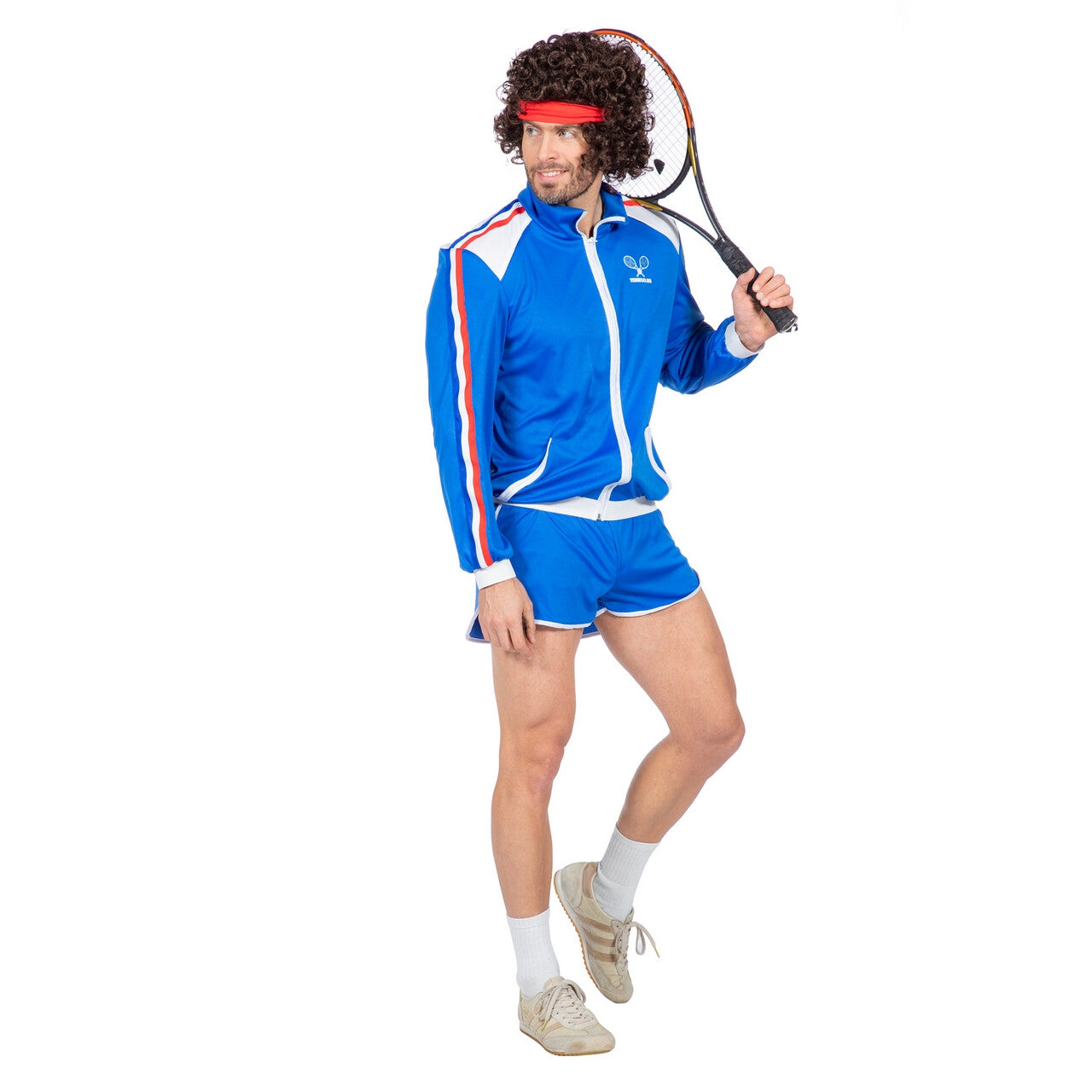 Op deze afbeelding zie je een Kostuums, van het merk Wilbers. Jaren 80 Grand Slam Tennis Kampioen Man Kostuum