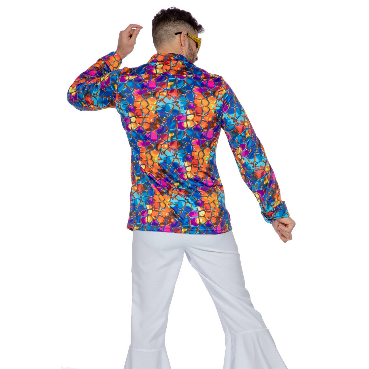 Op deze afbeelding zie je een Kostuums, van het merk Wilbers. Glas In Lood Discobol Dansfeest Man
