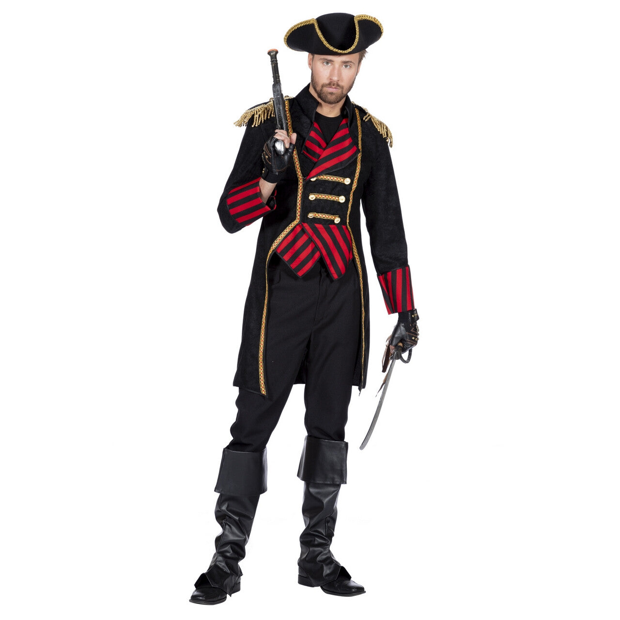 Op deze afbeelding zie je een Kostuums, van het merk Wilbers. Beruchte Piraat William Kidd Kapitein Man