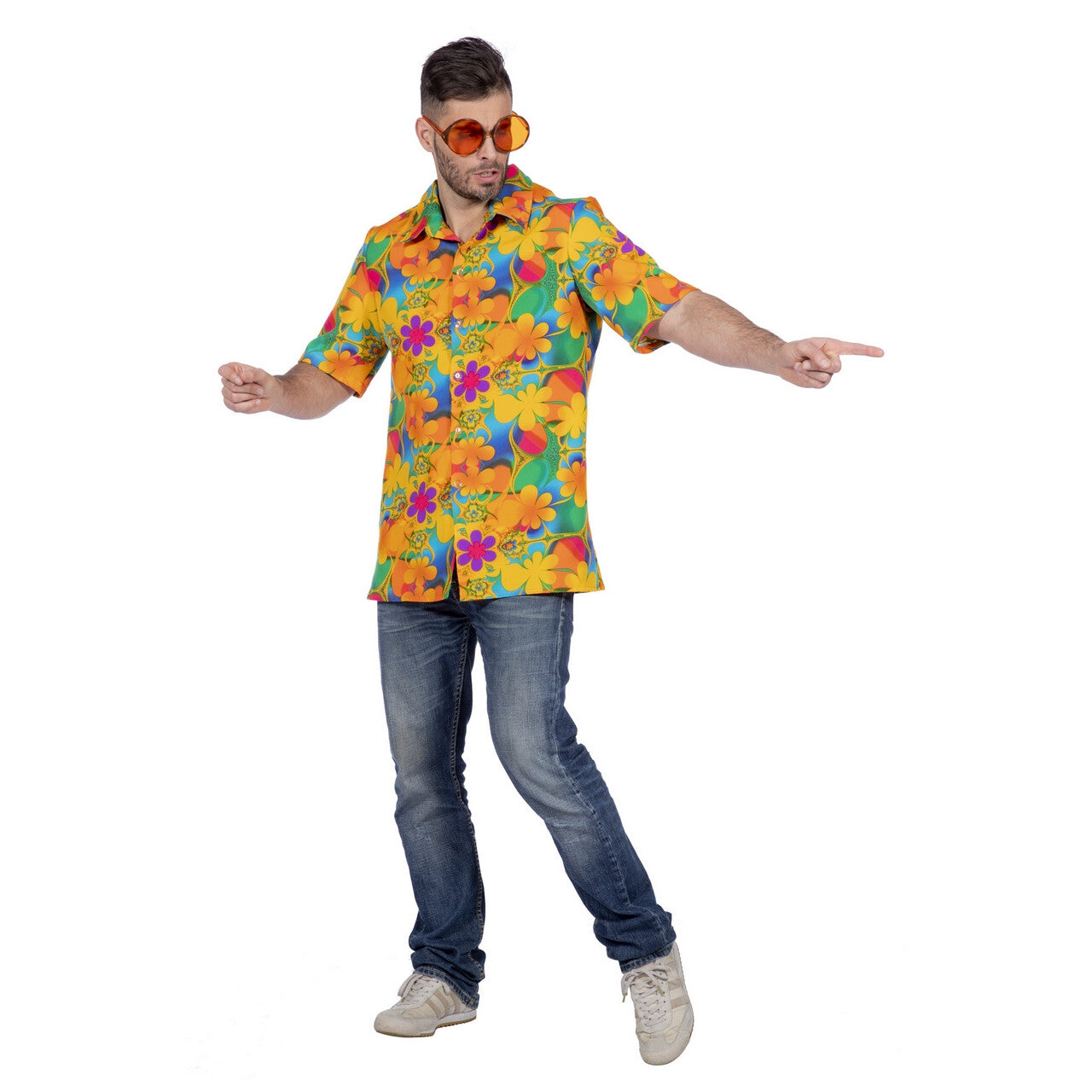 Op deze afbeelding zie je een Kostuums, van het merk Wilbers. Hemd Honderd Hawaiiaanse Tropische Bloemen Man
