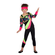 Op deze afbeelding zie je een Kostuums, van het merk Wilbers. Spetterend Neon 80s Aerobics Meisje Kostuum
