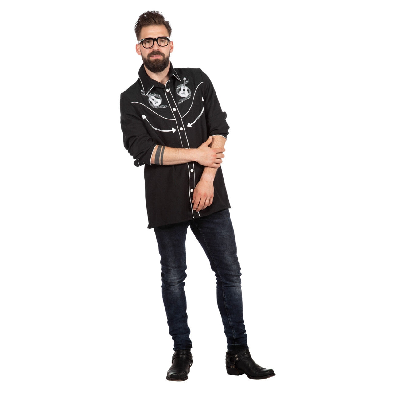 Op deze afbeelding zie je een Kostuums, van het merk Wilbers. Rockabilly Hemd Ruige Rudolf Man