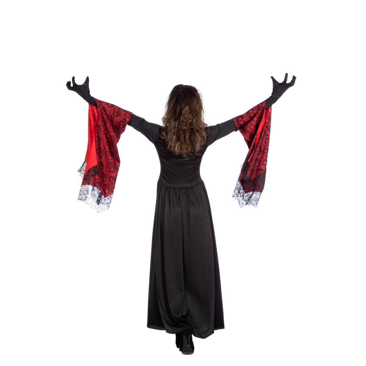 Op deze afbeelding zie je een Kostuums, van het merk Wilbers. Vleermuisjurk Cruella De Los Muertos Vrouw