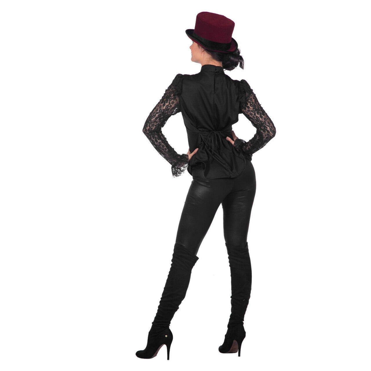 Op deze afbeelding zie je een Kostuums, van het merk Wilbers. Sexy Kanten Blouse Zwart Vrouw