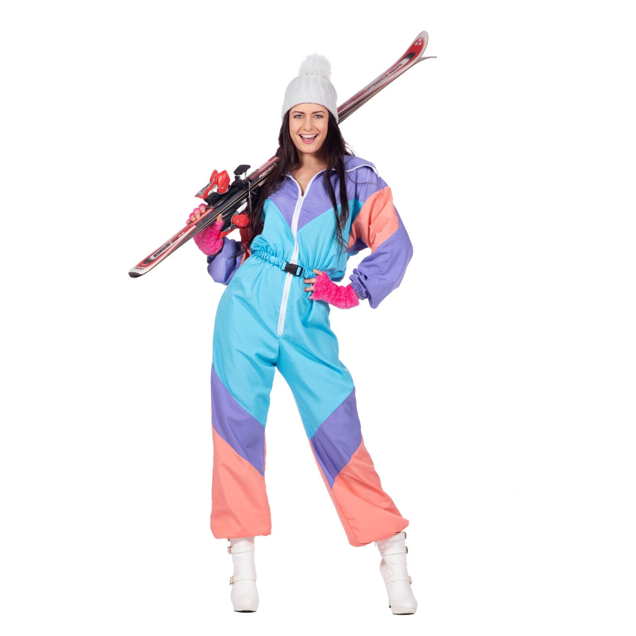Op deze afbeelding zie je een Kostuums, van het merk Wilbers. Fout 80s Ski-Pak Vrouw Kostuum