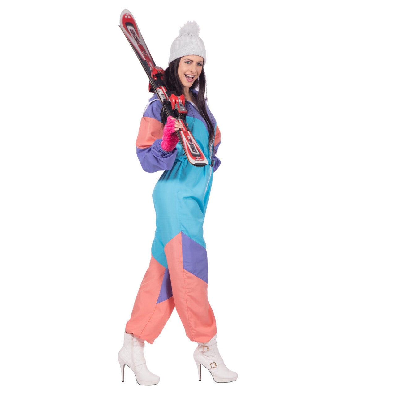 Op deze afbeelding zie je een Kostuums, van het merk Wilbers. Fout 80s Ski-Pak Vrouw Kostuum