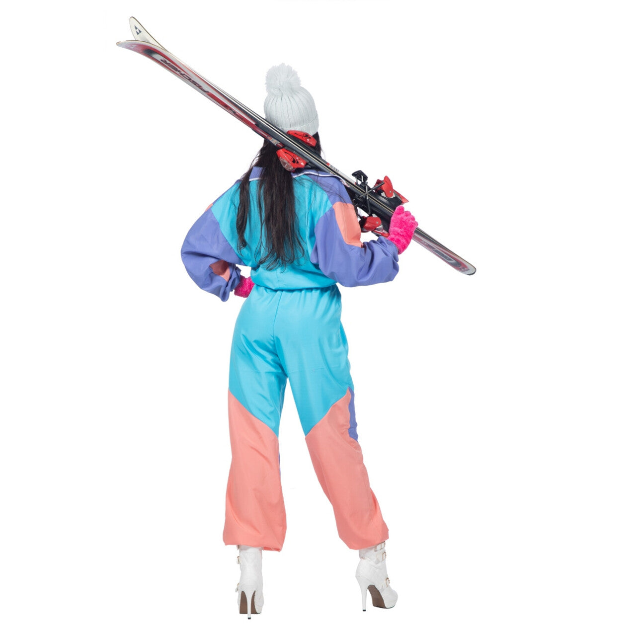 Op deze afbeelding zie je een Kostuums, van het merk Wilbers. Fout 80s Ski-Pak Vrouw Kostuum