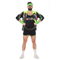 Spetterend Aerobic Neon 80s Kostuum Man