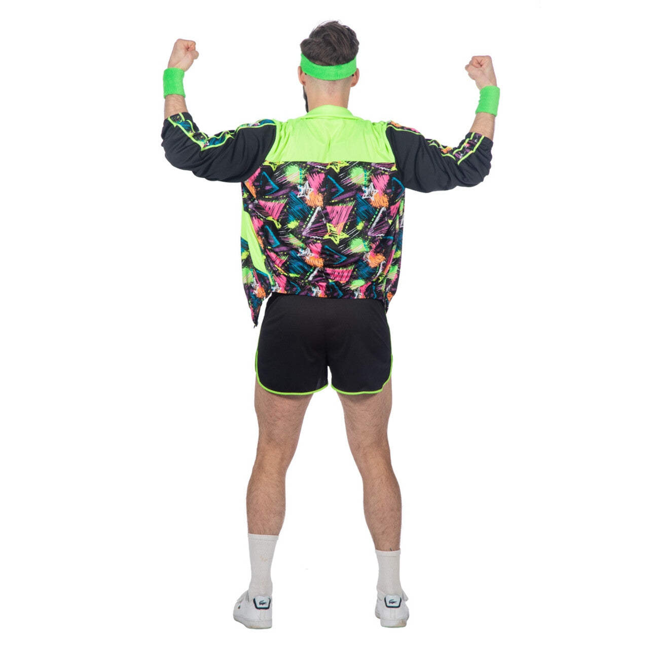 Op deze afbeelding zie je een Kostuums, van het merk Wilbers. Spetterend Aerobic Neon 80s Kostuum Man