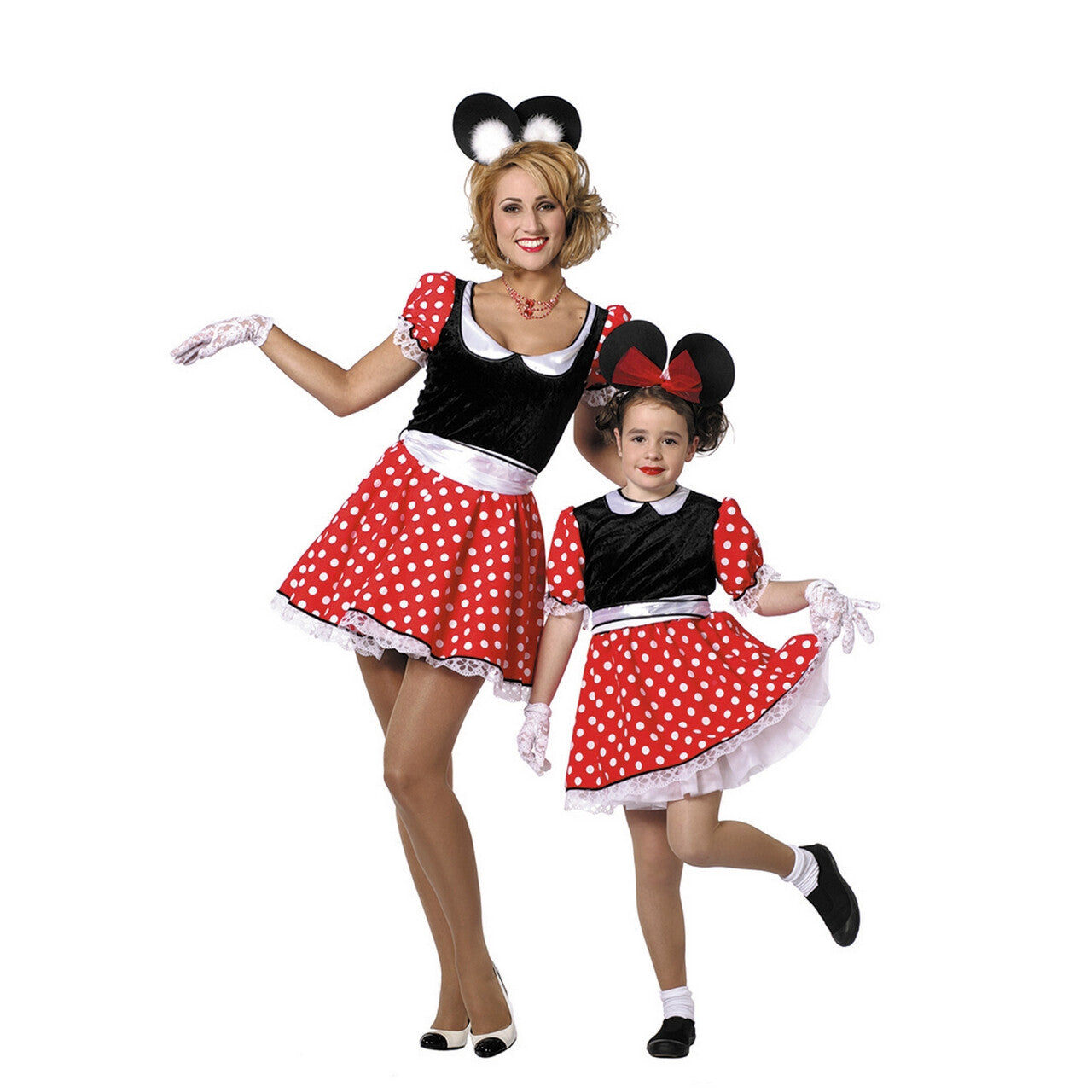 Op deze afbeelding zie je een Kostuums, van het merk Wilbers. Dotted Minnie Modern Vrouw Kostuum