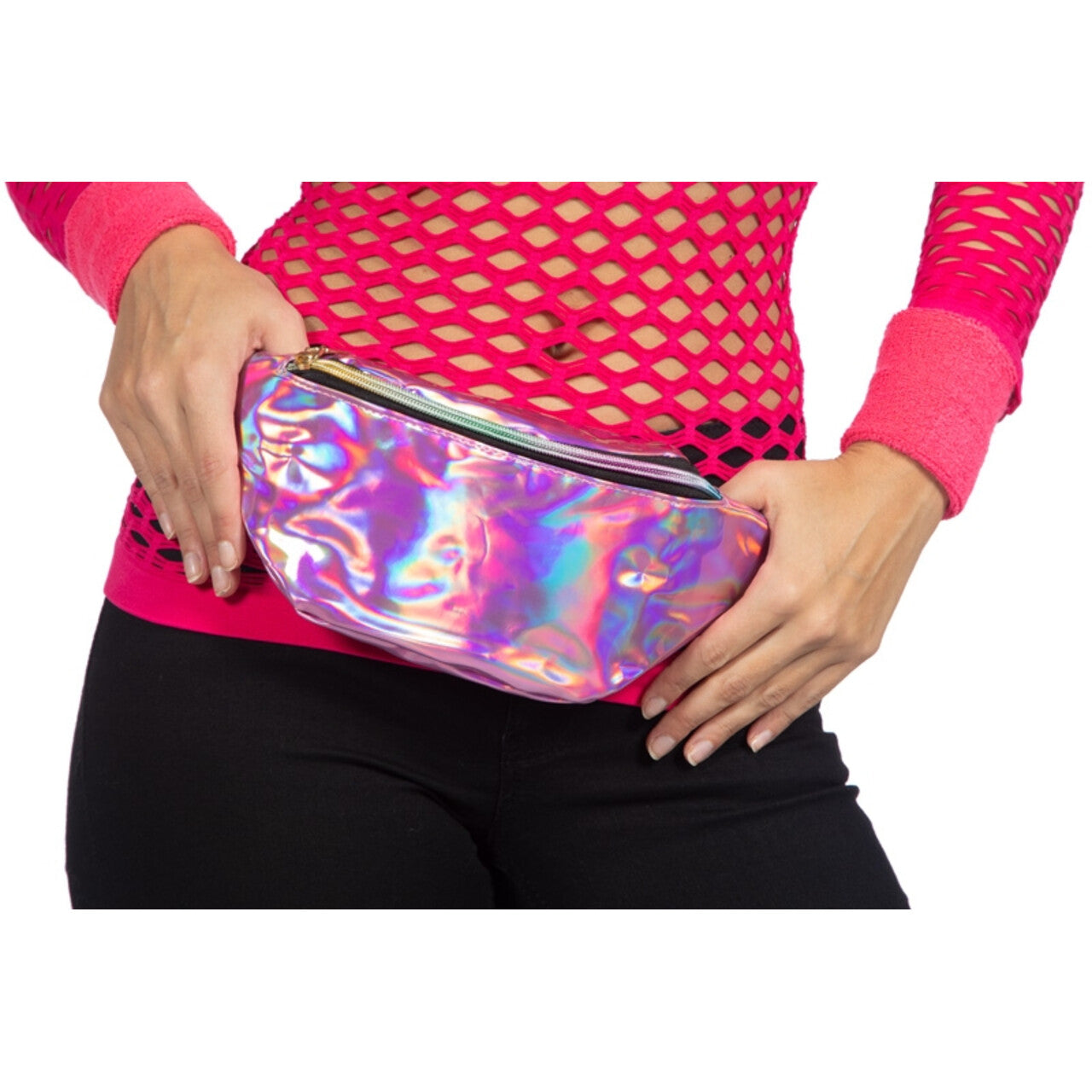 Op deze afbeelding zie je een Accessoires, van het merk Wilbers. Metallic Roze 80s Festival Heuptas