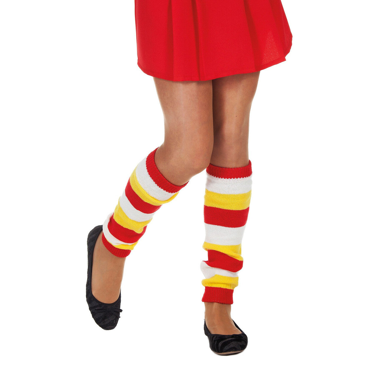 Op deze afbeelding zie je een Accessoires, van het merk Wilbers. Beenwarmers Wit Rood Geel Gestreept