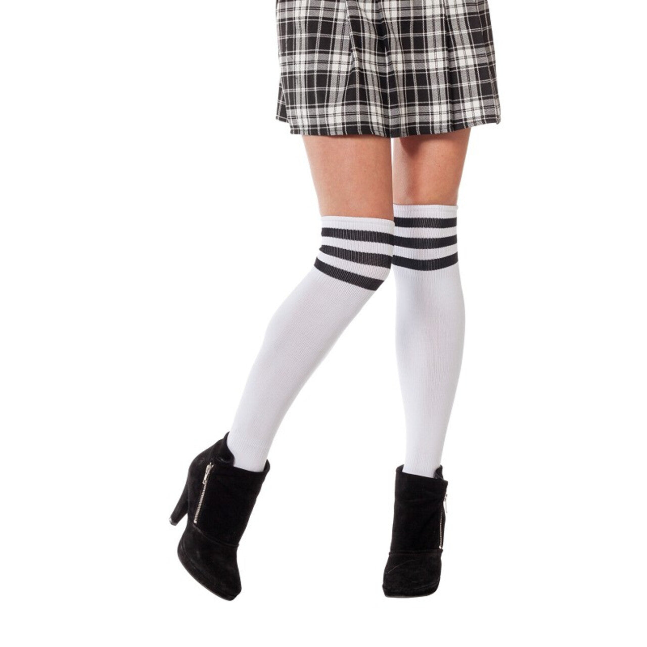 Op deze afbeelding zie je een Accessoires, van het merk Wilbers. Cheerleader Sokken Wit Met Zwarte Streep