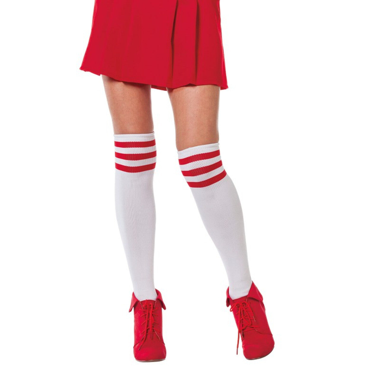 Op deze afbeelding zie je een Accessoires, van het merk Wilbers. Cheerleader Sokken Wit Met Rode Streep
