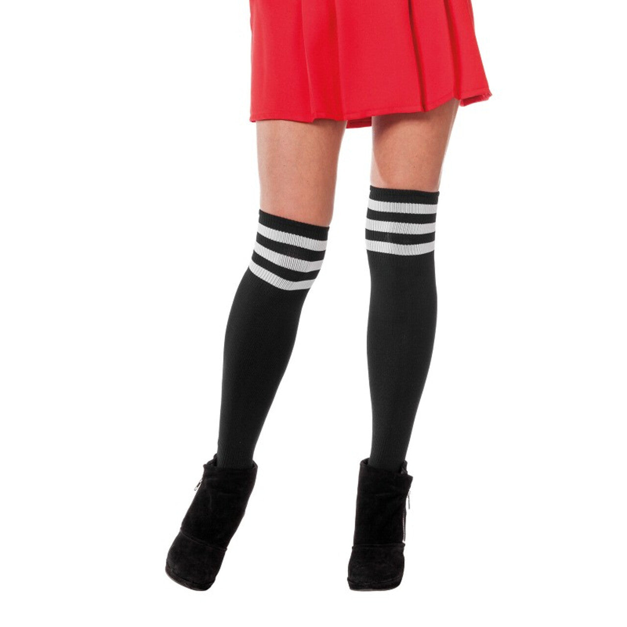 Op deze afbeelding zie je een Accessoires, van het merk Wilbers. Cheerleader Sokken Zwart Met Rode Streep