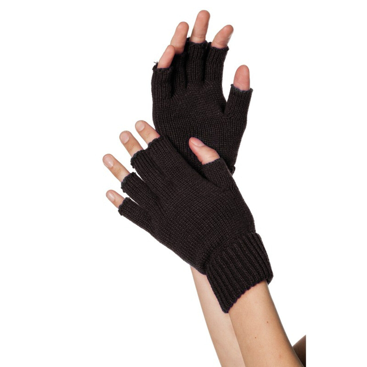 Op deze afbeelding zie je een Accessoires, van het merk Wilbers. Gebreide Vingerloze Handschoenen Zwart