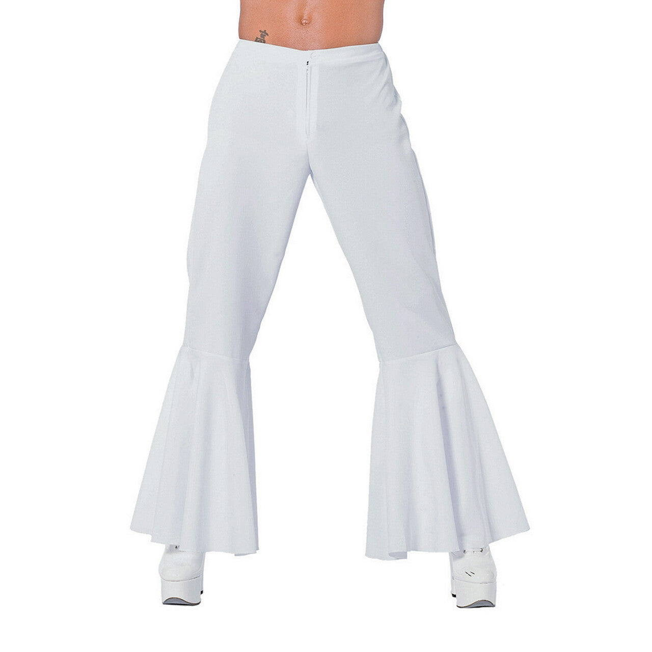 Op deze afbeelding zie je een Kostuums, van het merk Wilbers. Witte Hippie Broek Man