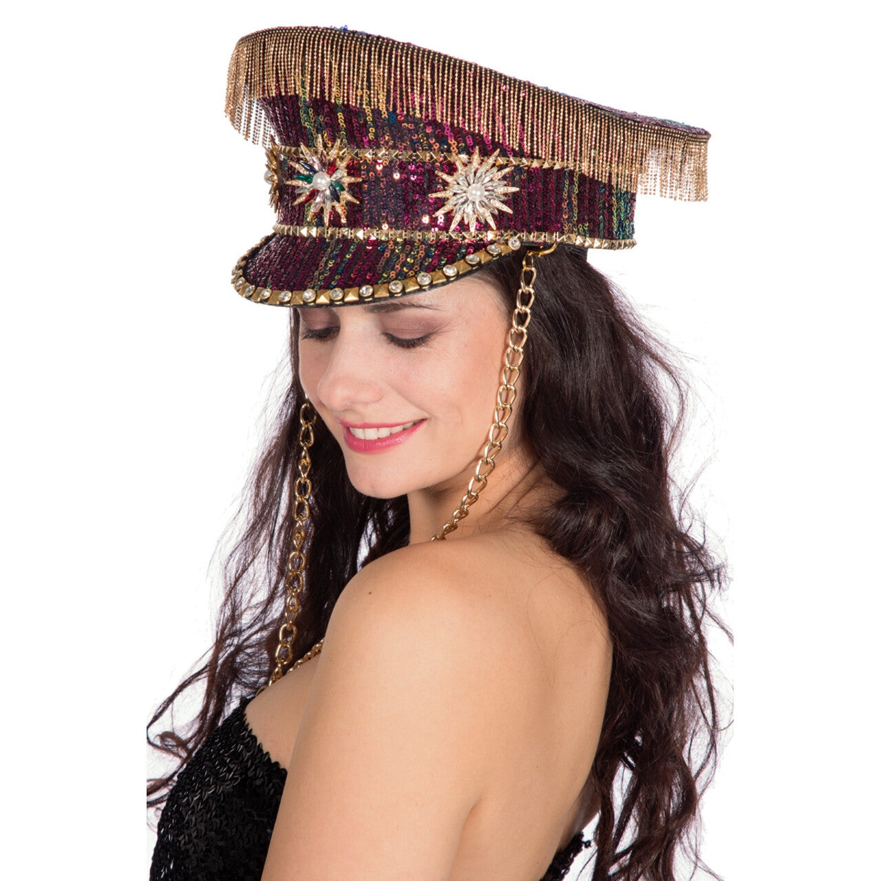 Op deze afbeelding zie je een Accessoires, van het merk Wilbers. Extravagante Generaal Pet Met Tierlantijntjes Burning Man