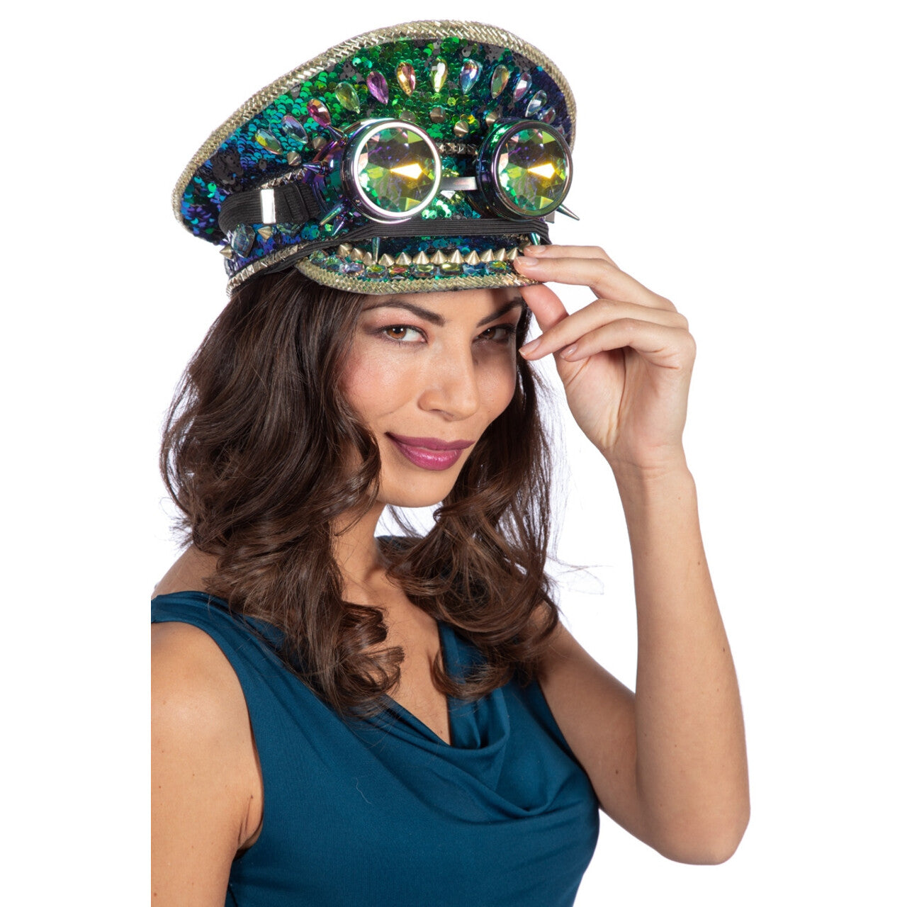 Op deze afbeelding zie je een Accessoires, van het merk Wilbers. Steampunk Glamour Pet Met Bril Burning Man