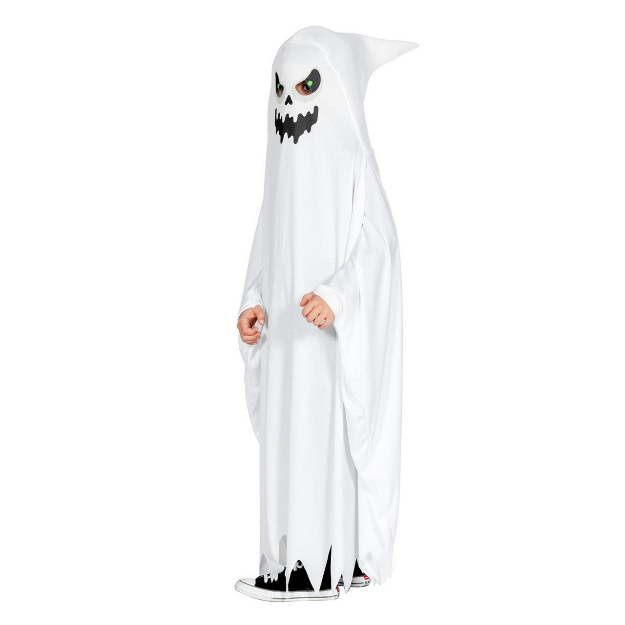 Op deze afbeelding zie je een Kostuums, van het merk Wilbers. Scary Casper Het Witte Spookje Kind Kostuum