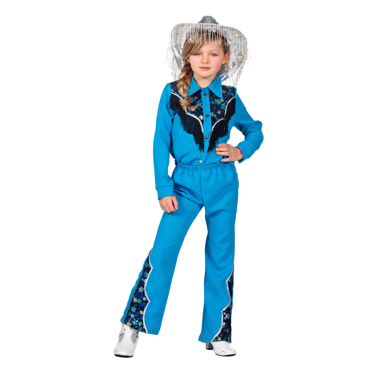 Op deze afbeelding zie je een Kostuums, van het merk Wilbers. Stoere Rodeo Star Blauw Kind Kostuum