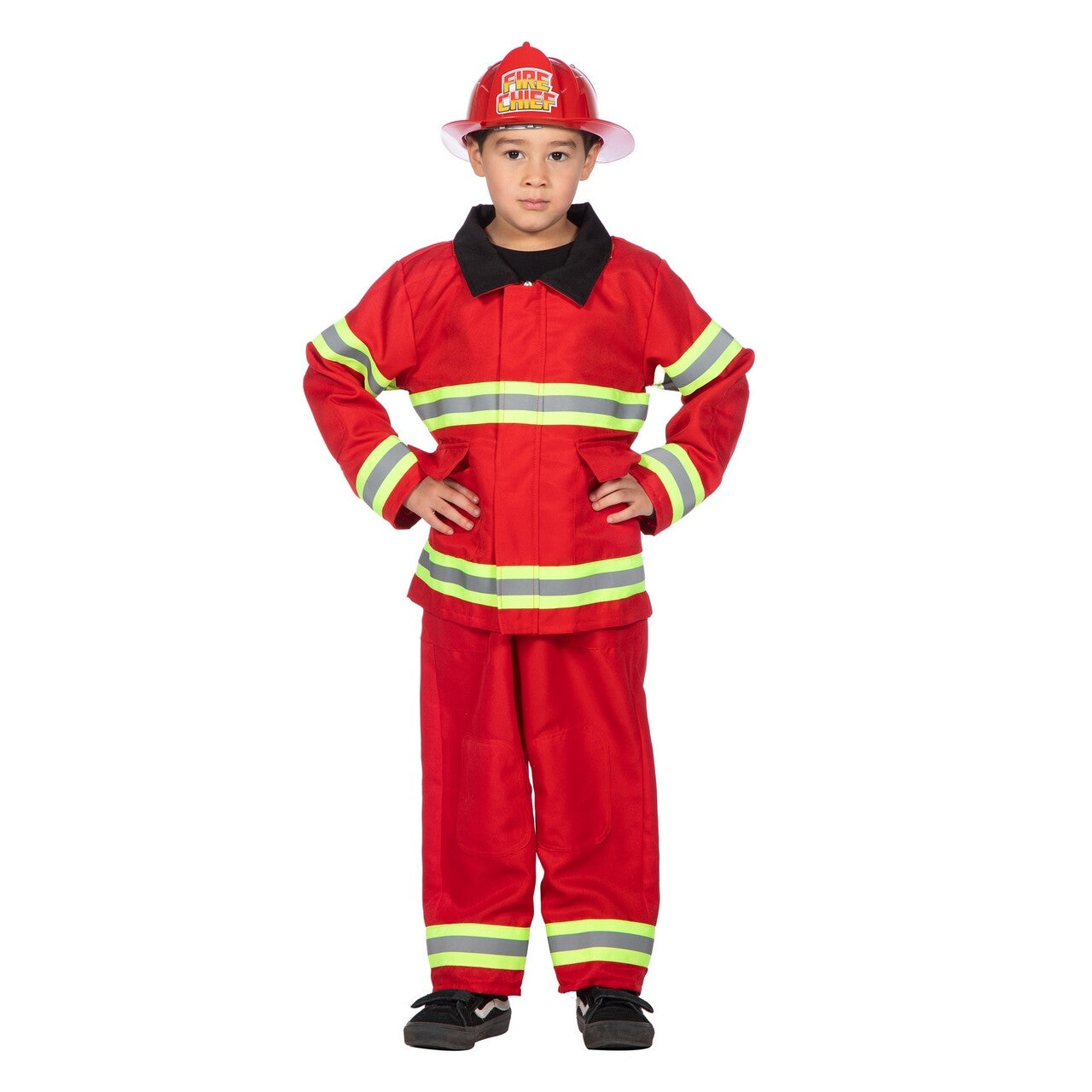 Op deze afbeelding zie je een Kostuums, van het merk Wilbers. Jeugdige Brandweerman Kind Kostuum