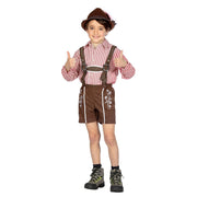 Op deze afbeelding zie je een Kostuums, van het merk Wilbers. Rood Wit Geblokte Tiroler Blouse Jongen